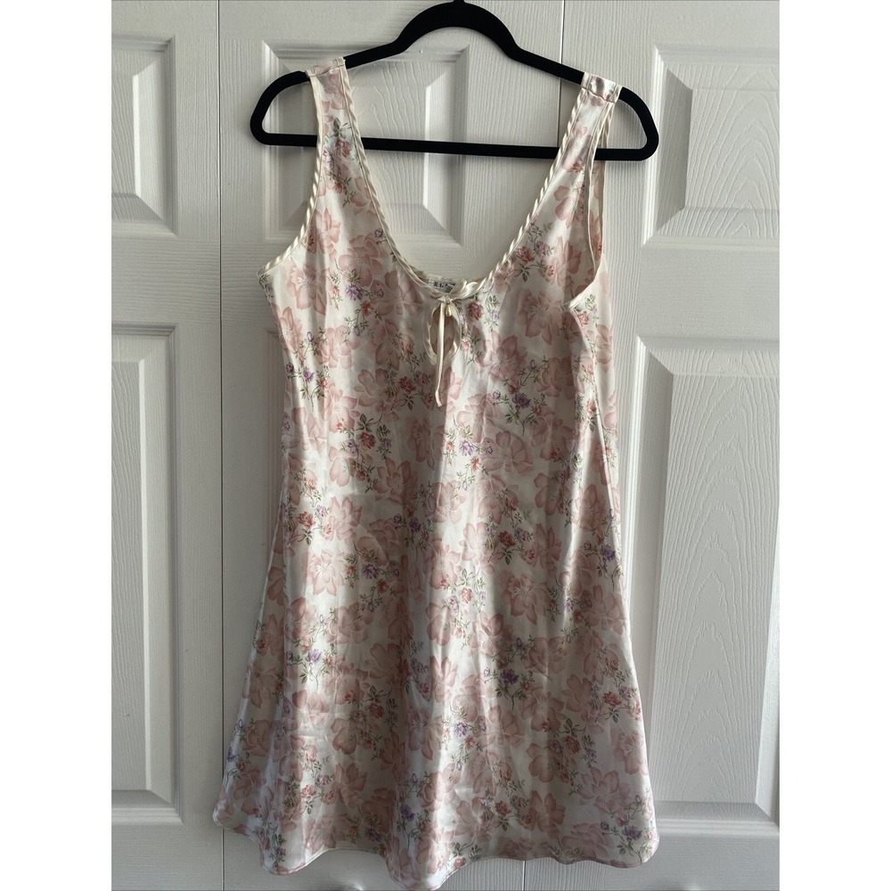 BG Street Vintage Women's Mini Slip‎ Dress Floral Nightgown Large Cottage
